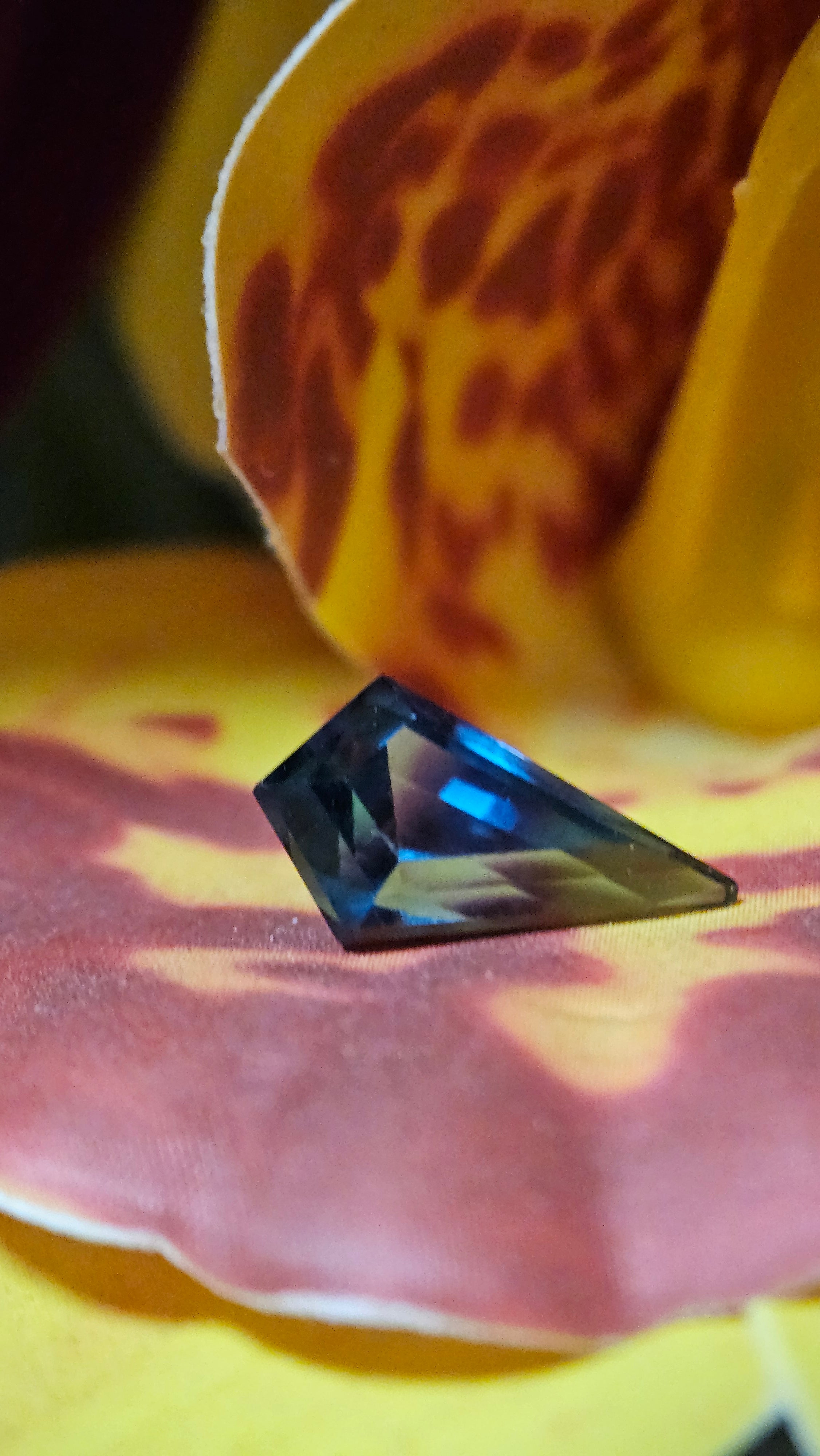 3.60Cts London Blue Topaz Kite-Shape Precision Cut  Gem