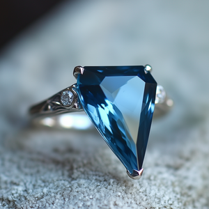3.60Cts London Blue Topaz Kite-Shape Precision Cut  Gem - Image 3